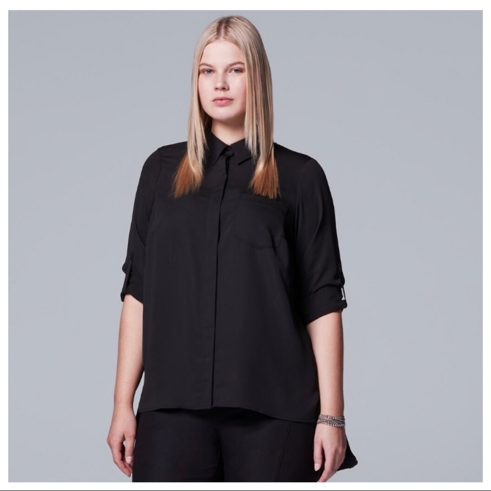 NWT Simply Vera Vera Wang chiffon blouse Size S.